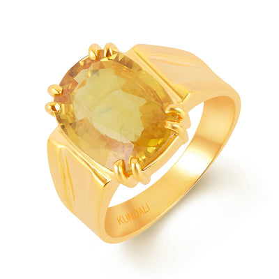 Yellow Sapphire (Pukhraj) Gold Ring